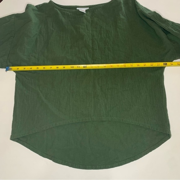 Soft Surroundings Green Dolman Sleeve 100% Cotton Cottagecore Top - Picture 8 of 9